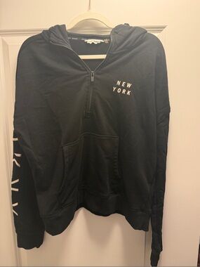 DKNY Sport Black "New York" Half-Zip Hoodie